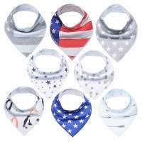 Baby burp cloths  Bandana Drool Set Bibs Unisex 8 Pack 100%  Cotton  Baby Gift Suit Towel Bib