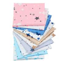 Stars Wave Design Twill Cotton Fabric DIY Fat Quarter Patchwork Sewing Baby Crafts Textile